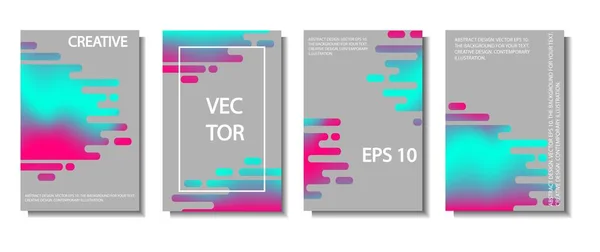 Dört çizimden oluşan bir set. Formlardan soyut gradyan arkaplan. Dekorasyon için tasarım. Tak vektörü.