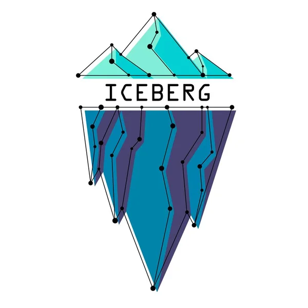 Beyaz arka planda vektör buzdağı. Buzdağının logosu ya da simgesi. Stok vektörü.