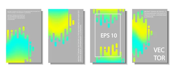 Dört çizimden oluşan bir set. Formlardan soyut gradyan arkaplan. Dekorasyon için tasarım. Tak vektörü.