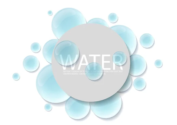 Transparent Water Drops White Background Realistic Illustration Liquid Dropson Light — Stock Vector