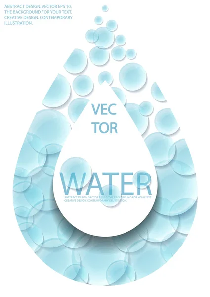 Gotas Agua Transparentes Sobre Fondo Blanco Ilustración Realista Dropson Líquido — Vector de stock