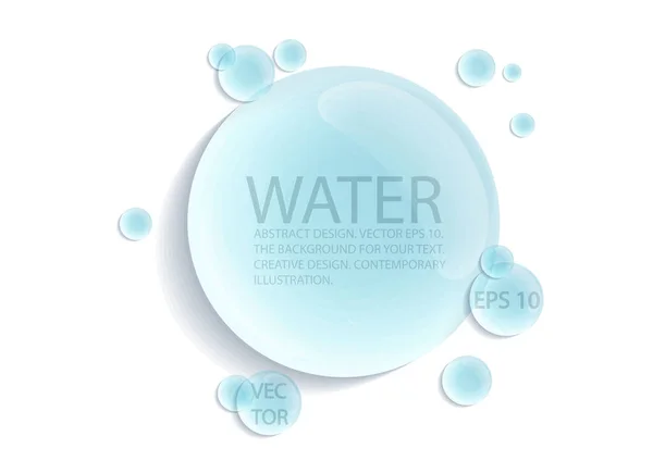 Beyaz arka planda şeffaf su damlaları. Gerçekçi illüstrasyon. Üç boyutlu sıvı damlalar hafif bir yüzey. Stok vektörü.