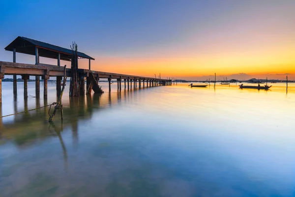 Krásný Západ Slunce Pláži Teluk Terih Batam Island — Stock fotografie