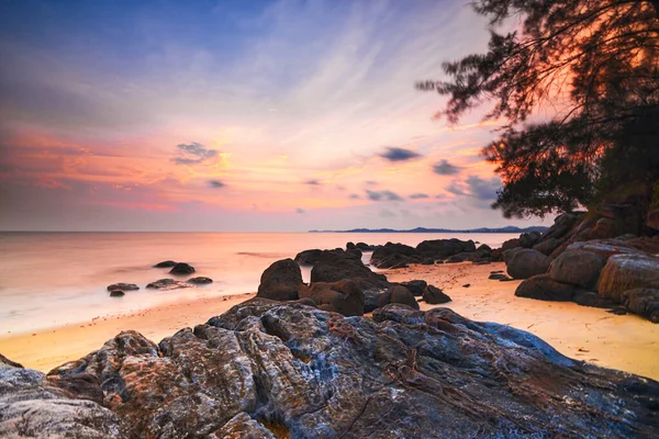 Krásný Západ Slunce Pláži Nuvasa Bay Batam Island — Stock fotografie