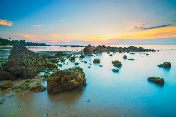 Krásný Západ Slunce Pláži Nuvasa Bay Batam Island — Stock fotografie