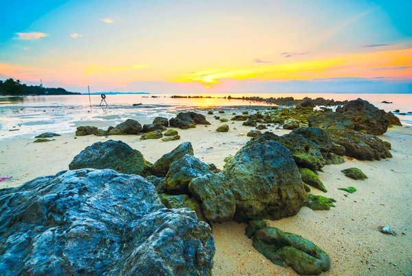 Krásný Západ Slunce Pláži Nuvasa Bay Batam Island — Stock fotografie