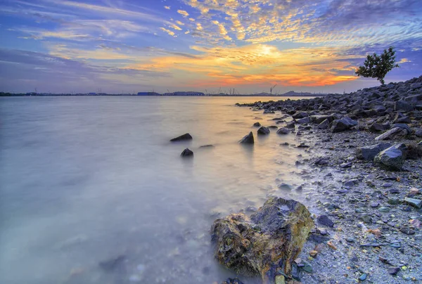 Krásný Západ Slunce Batam Island — Stock fotografie