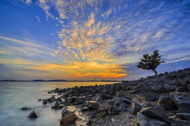 Batam Adası 'nda güzel gün batımı 