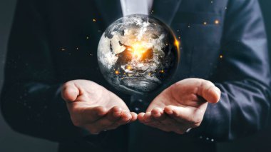 Asyalı İşadamları ve Dünya Günü 'nün Küresel Isınma Aralığında Enerji Tasarruf ve Çevre Kaynakları Koruma Konseptine sahip Küresel İşadamları, NASA tarafından desteklenen bu görüntünün elementleri