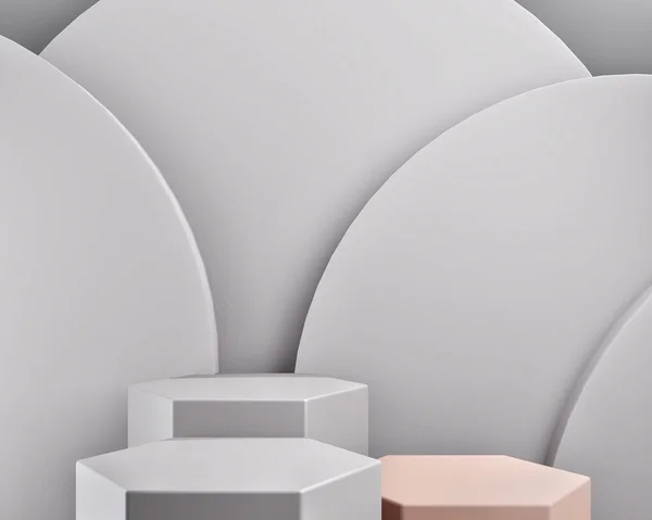 Soyut mor renkli geometrik şekil veya sahne arkaplanı, ürün sunumu podyum ürün standı için modern minimalist modelleme paketleri, 3d illüstrasyon