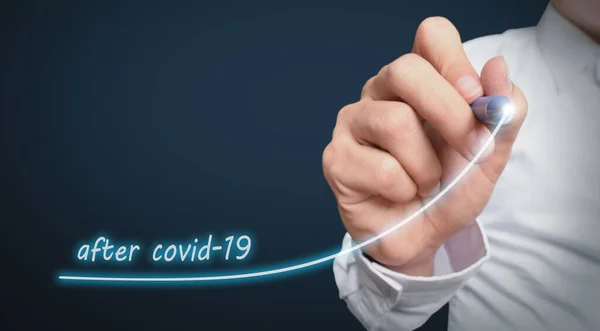 İş büyüme analizi covid-19 sonrası, iş konsepti, covid19 döneminden sonra