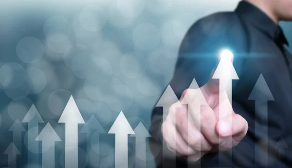 İş geliştirme başarıya ve büyüyen büyüme konseptine, iş büyüme konseptine, finans kavramına 