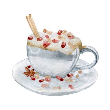 Kahveli fincan, kışlık içecek, sıcak ve kokulu.