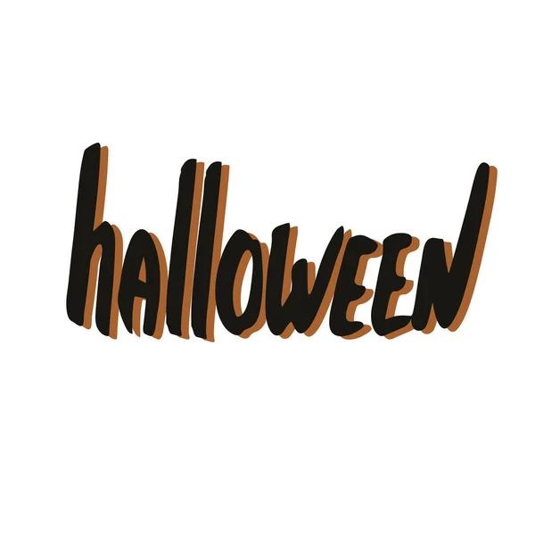Halloween lettering mão escrita com decoração sobre fundo branco — Vetor de Stock