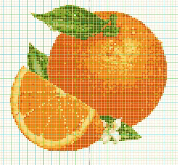 turuncu piksel deseni, çapraz dikiş deseni