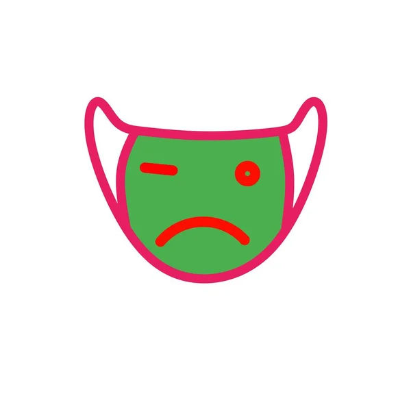 Hüzünlü yüz ifadelerini maskeliyor. Pembe klasör. Yeşil kumaş. beyaz yalıtım