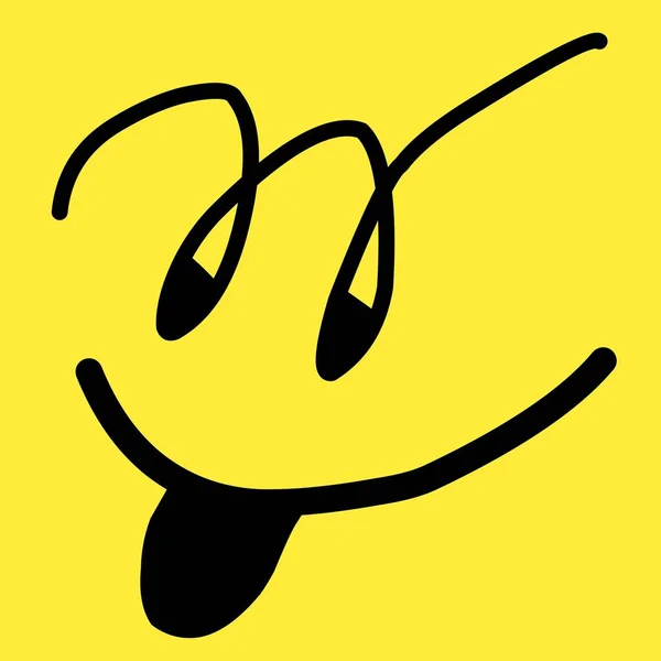 İllüstrasyon ve vektör animasyonu. İki gözü şişmiş ve dili dışarı çıkmış.