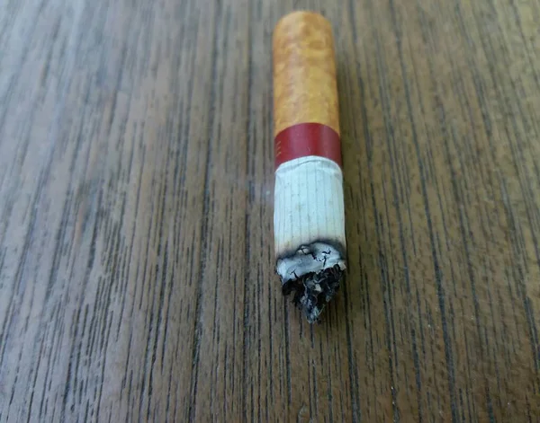 Cigarette Butts Brown Wood — Stock Photo, Image