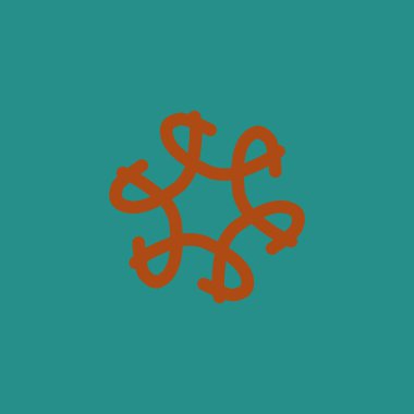 Eğri çizgiler daire şeklinde birbirine bağlanır. vektör