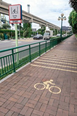 Singapur 'da bisiklet yolu veya bisiklet yolu