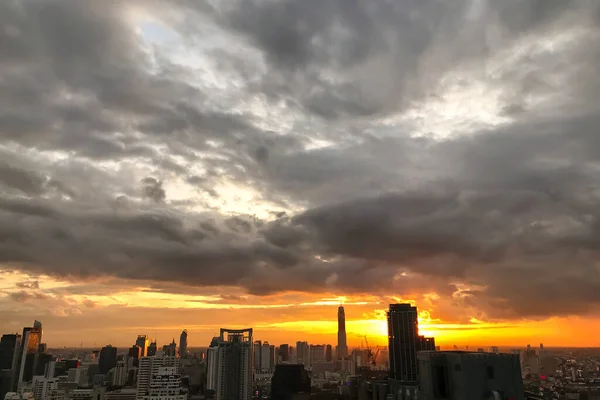 beautiful sky at sunset or sunrise over city