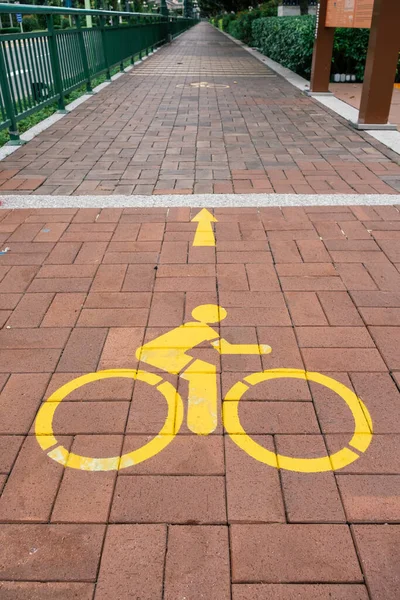 Radwegschild Auf Radweg — Stockfoto