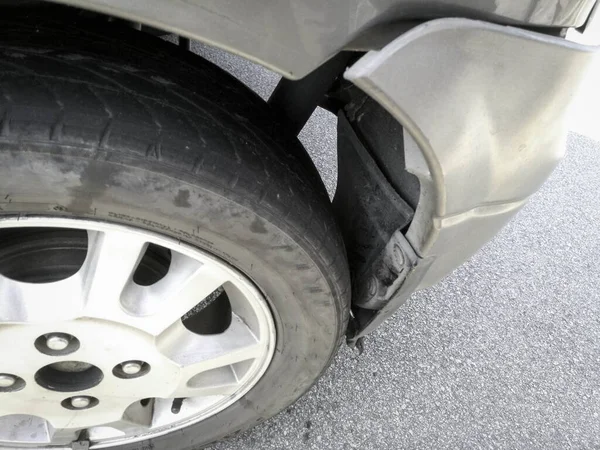 Imagem Dano Pára Choques Traseiro Carro Depois Envolvido Pequeno Acidente — Fotografia de Stock