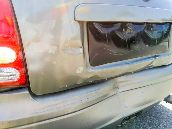 Imagen Daños Parachoques Trasero Del Coche Después Haber Sufrido Accidente —  Fotos de Stock