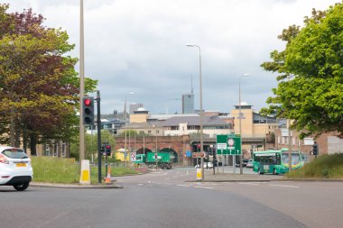 Gateshead / UK - 4 Mayıs 2020: Kuzeydoğu sakin yollarında tecrit hayatı
