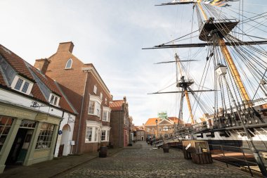 Hartlepool / UK - 11 Ekim 2019: Kraliyet Donanması Hartlepool Ulusal Müzesi. Denizcilik Müzesi dükkanları