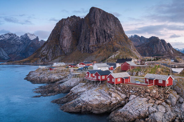 beautiful fishing town of reine at lofoten islands, norway