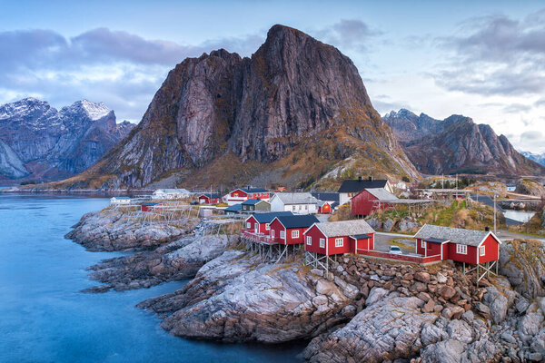 beautiful fishing town of reine at lofoten islands, norway