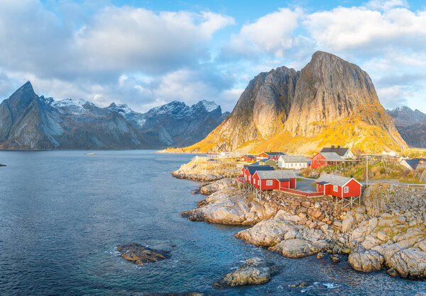 beautiful fishing town of reine at lofoten islands, norway