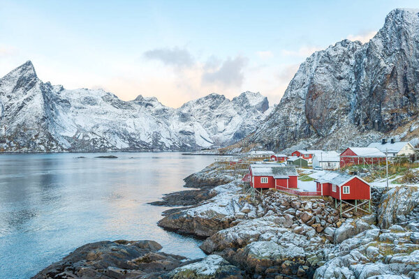beautiful fishing town of reine at lofoten islands, norway