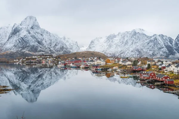 Gyönyörű Halászati Város Reine Lofoten Szigetek Norway — Stock Fotó