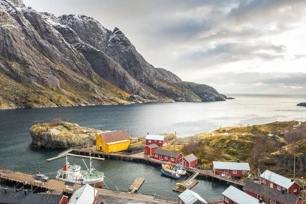 Όμορφη Πόλη Της Αλιείας Henningsvaer Lofoten Νησιά Νορβηγία — Φωτογραφία Αρχείου