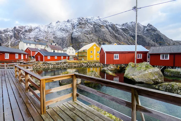 Gyönyörű Halászváros Henningsvaer Lofoten Szigetek Norvégia — Stock Fotó