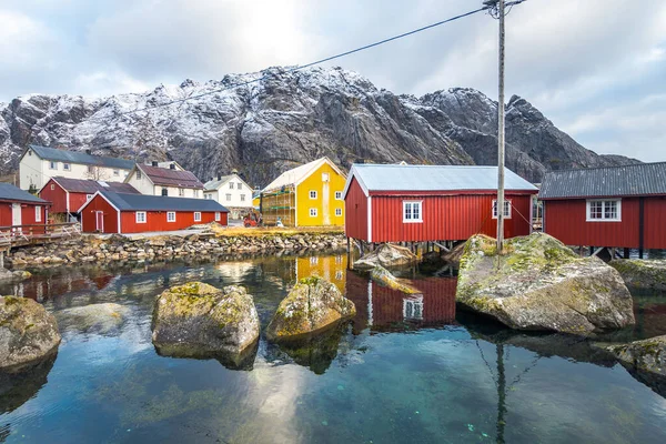 Gyönyörű Halászváros Henningsvaer Lofoten Szigetek Norvégia — Stock Fotó