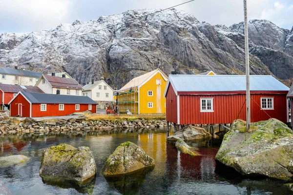 Gyönyörű Halászváros Henningsvaer Lofoten Szigetek Norvégia — Stock Fotó