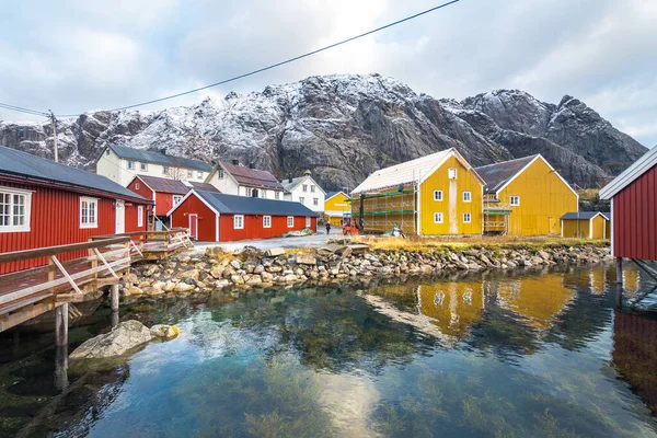 Gyönyörű Halászváros Henningsvaer Lofoten Szigetek Norvégia — Stock Fotó