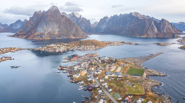 Aerial View Reine Fishing Village Lofoten Islands Norway — Stock Photo, Image