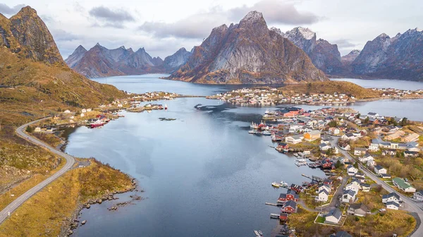 Aerial View Reine Fishing Village Lofoten Islands Norway — Stock Photo, Image