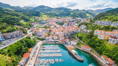 aerial view of mutriku basque fishing town, Spain clipart