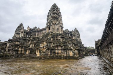 amazing ruins of angkor wat complex, cambodia clipart