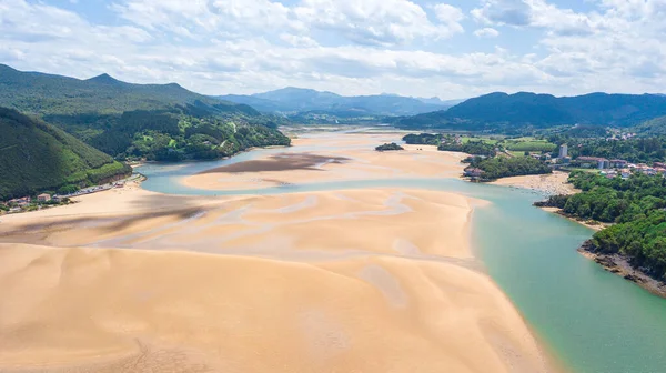 Luchtfoto Van Monding Van Urdaibai Baskenland Spanje — Stockfoto