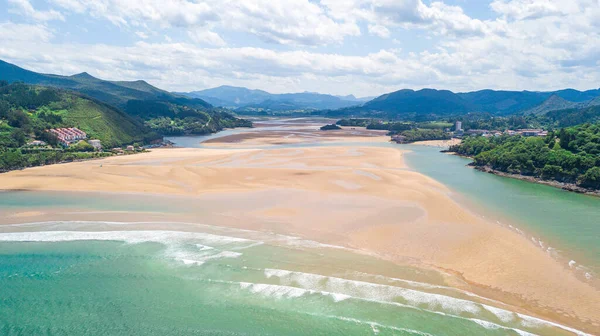 Flygfoto Över Urdaibai Mynning Baskien Spanien — Stockfoto