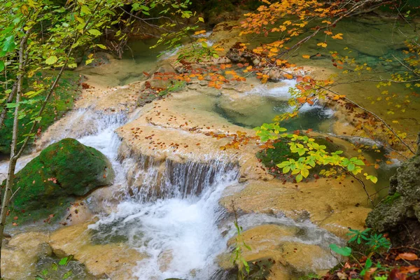 Paysage Automne Coloré Source Urederra Espagne — Photo