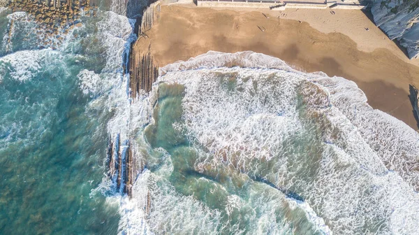 Vista Aérea Costa País Basco Zumaia — Fotografia de Stock