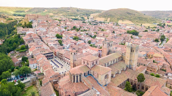 Letecký Pohled Středověké Město Siguenza Guadalajaře Španělsko — Stock fotografie