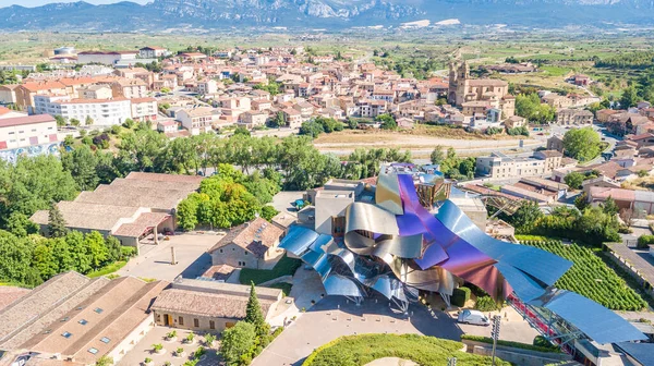 Elciego España Julio 2020 Vista Aérea Ciudad Elciego Rioja España — Foto de Stock